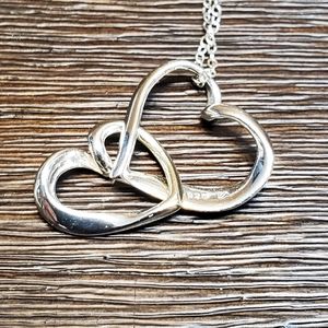 Sterling Silver Interlocking Heart Necklace